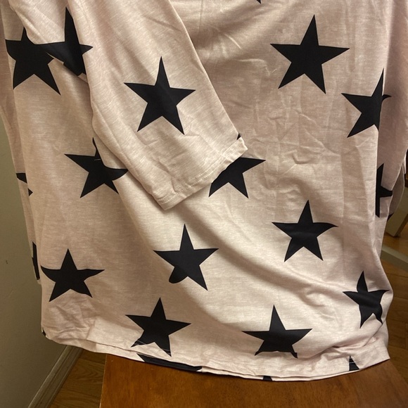 Pink star long sleeve plus size women’s top 3x - Picture 2 of 3